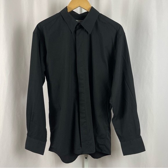 Edwards Large Button Up Collared Cafe Broadcloth Shirt Formal Business Office - Picture 1 of 8